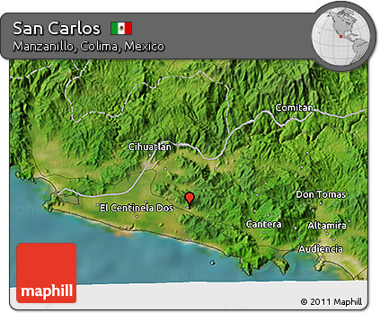 Satellite 3D Map of San Carlos