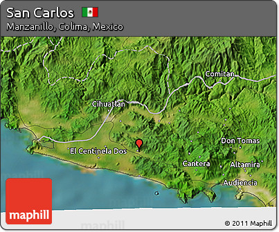 Satellite 3D Map of San Carlos
