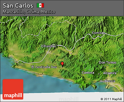 Satellite 3D Map of San Carlos