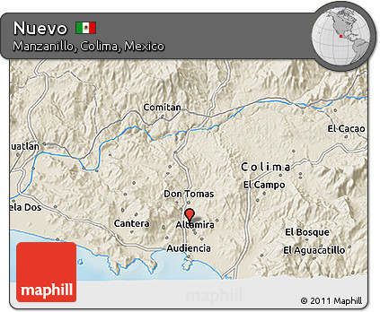 Shaded Relief 3D Map of Nuevo