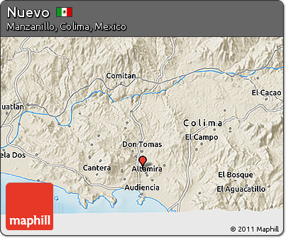 Shaded Relief 3D Map of Nuevo