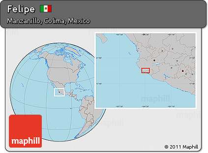 Gray Location Map of Felipe