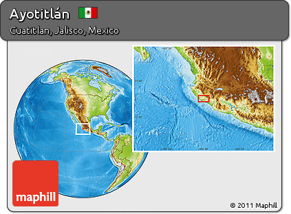 Physical Location Map of Ayotitlán