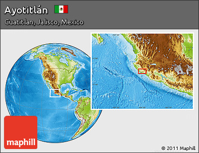 Physical Location Map of Ayotitlán
