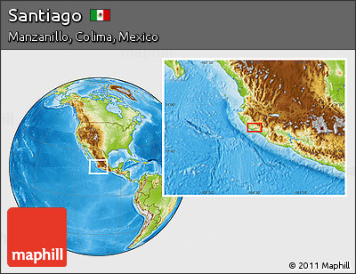 Physical Location Map of Santiago