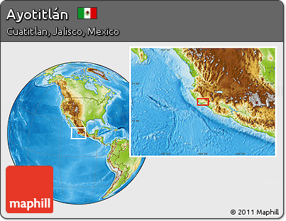 Physical Location Map of Ayotitlán
