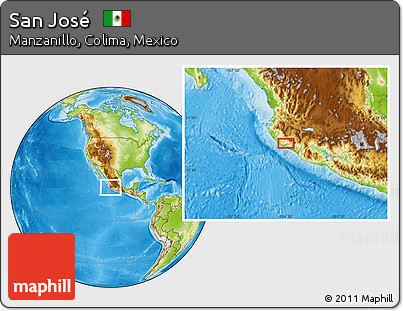 Physical Location Map of San José