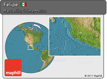 Satellite Location Map of Felipe