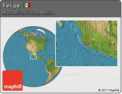 Satellite Location Map of Felipe