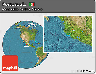 Satellite Location Map of Portezuelo