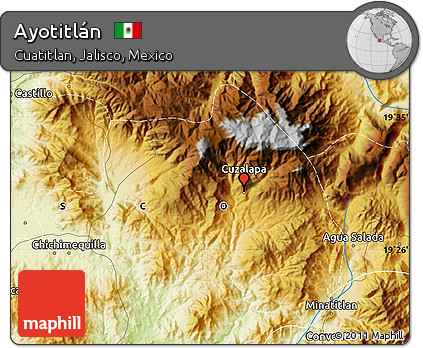 Physical Map of Ayotitlán