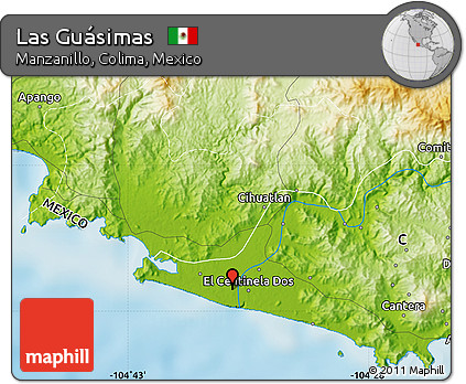 Physical Map of Las Guásimas