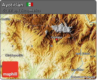 Physical Map of Ayotitlán