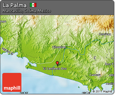 Physical Map of La Palma
