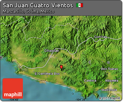 Satellite Map of San Juan Cuatro Vientos