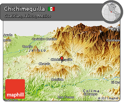 Physical Panoramic Map of Chichimequilla