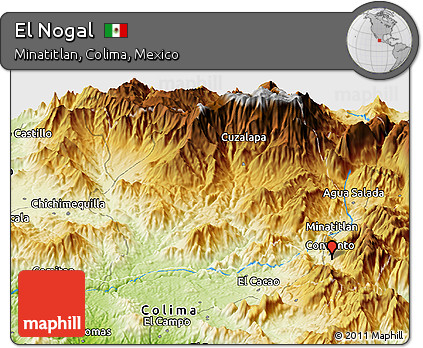 Physical Panoramic Map of El Nogal