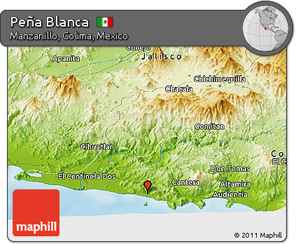 Physical Panoramic Map of Peña Blanca