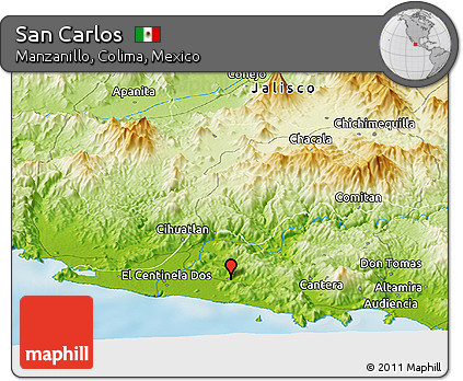 Physical Panoramic Map of San Carlos