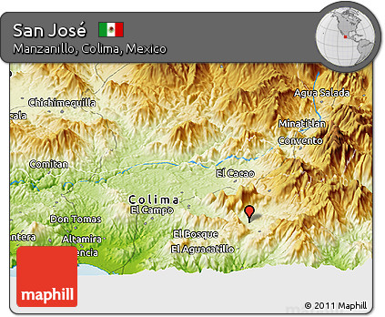 Physical Panoramic Map of San José
