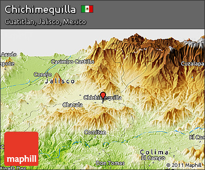 Physical Panoramic Map of Chichimequilla