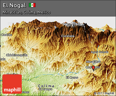 Physical Panoramic Map of El Nogal