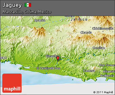 Physical Panoramic Map of Jaguey
