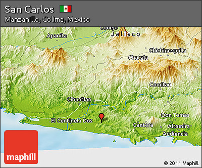 Physical Panoramic Map of San Carlos