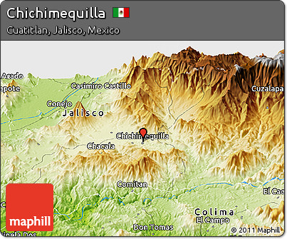 Physical Panoramic Map of Chichimequilla