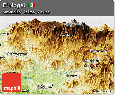 Physical Panoramic Map of El Nogal