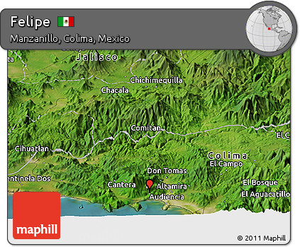 Satellite Panoramic Map of Felipe