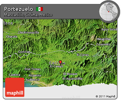 Satellite Panoramic Map of Portezuelo