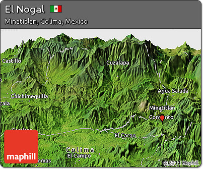 Satellite Panoramic Map of El Nogal
