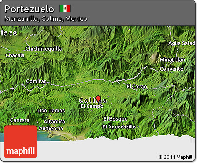 Satellite Panoramic Map of Portezuelo