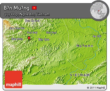 Physical 3D Map of Bản Muống