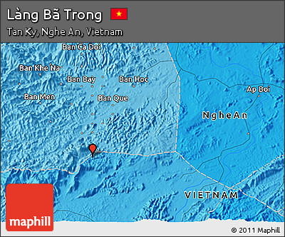 Political 3D Map of Làng Bã Trong