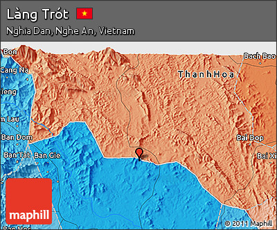 Political 3D Map of Làng Trót