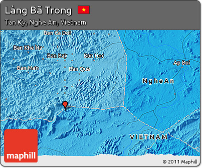 Political 3D Map of Làng Bã Trong
