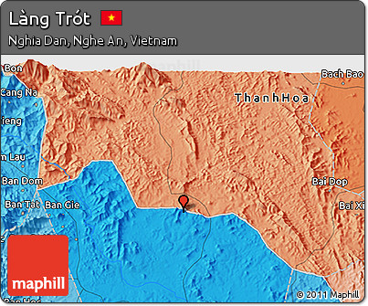 Political 3D Map of Làng Trót