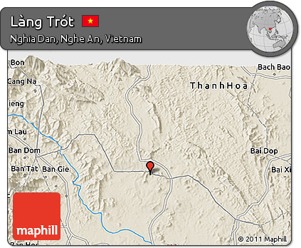Shaded Relief 3D Map of Làng Trót
