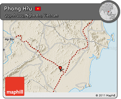 Shaded Relief 3D Map of Phong Hậu