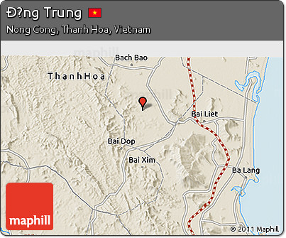 Shaded Relief 3D Map of Ðồng Trung