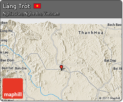 Shaded Relief 3D Map of Làng Trót