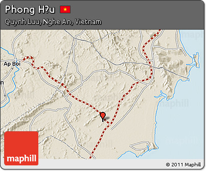 Shaded Relief 3D Map of Phong Hậu