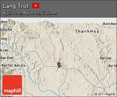 Shaded Relief 3D Map of Làng Trót
