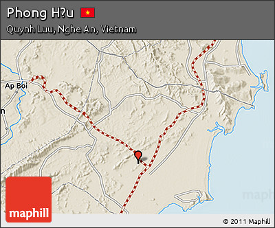 Shaded Relief 3D Map of Phong Hậu
