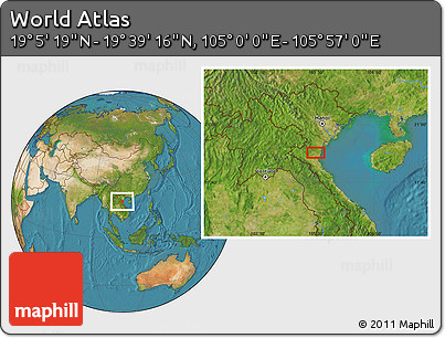 Satellite Location Map of the Area around 19° 22' 18" N, 105° 28' 29" E