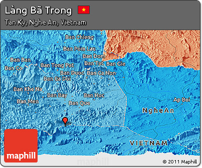 Political Panoramic Map of Làng Bã Trong