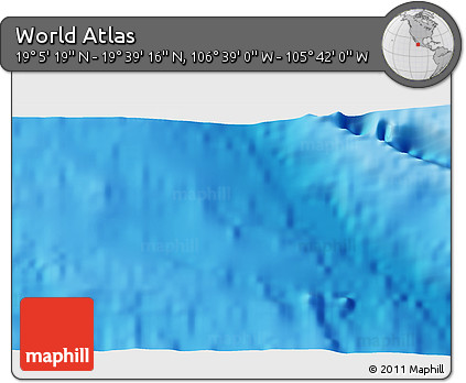 Shaded Relief 3D Map of the Area around 19° 22' 18" N, 106° 10' 30" W