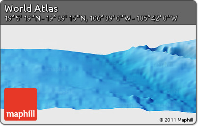 Shaded Relief Panoramic Map of the Area around 19° 22' 18" N, 106° 10' 30" W